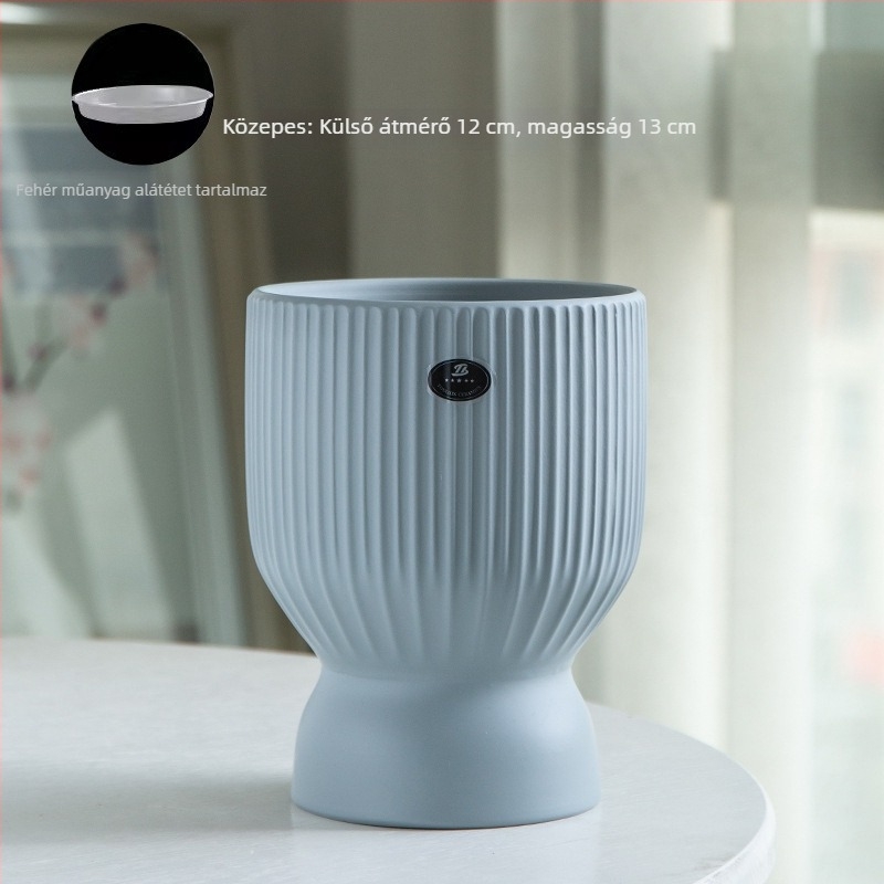 Kerámia virágtartó skandináv minimalist dizájnnal, otthonra és irodába; alkalmas a pénzfa és Phalaenopsis orchideára; kreatív, személyre szabható virágtartó zöld növények számára