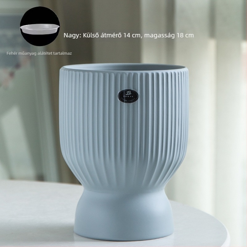 Kerámia virágtartó skandináv minimalist dizájnnal, otthonra és irodába; alkalmas a pénzfa és Phalaenopsis orchideára; kreatív, személyre szabható virágtartó zöld növények számára
