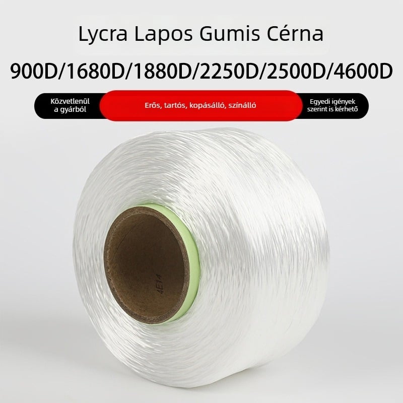 Lycra sík selyem elasztikus damil, fehér, erős elasztikus spandex damil gyöngyök és ékszerkészítéshez, nagy tekercs
