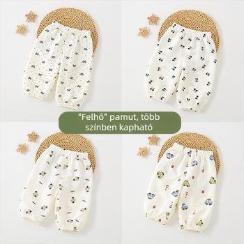 Baba anti-szúnyog-mentes nadrág nyárra, vékony, felhő-pamut, virágos mintás, cropped szabás, légáteresztő, uniszex