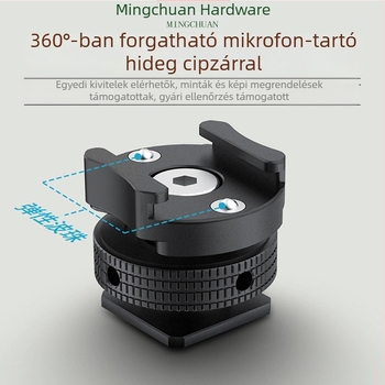 360° csillapított forgó mikrofon hideg cipő adapter – alumínium ötvözet, 1/4" menet