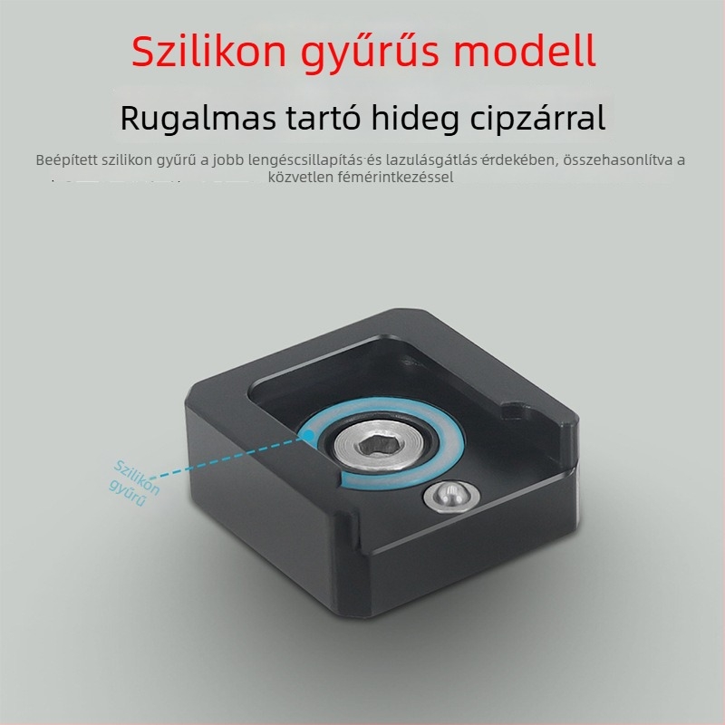 360° csillapított forgó mikrofon hideg cipő adapter – alumínium ötvözet, 1/4" menet