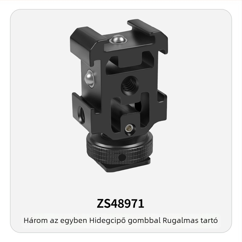 360° csillapított forgó mikrofon hideg cipő adapter – alumínium ötvözet, 1/4" menet