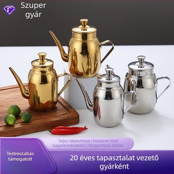 304 rozsdamentes acélból készült mini olajtartó arany vékony szájjal, szivárgásmentes
