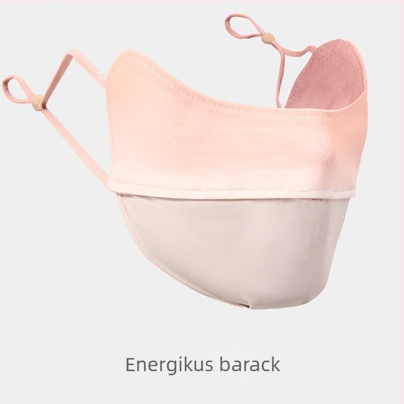 3D-s alakú UV-védelmi maszk hűs Ice Silk anyaggal, fekete, uniszex túrázáshoz és szabadtéri használathoz