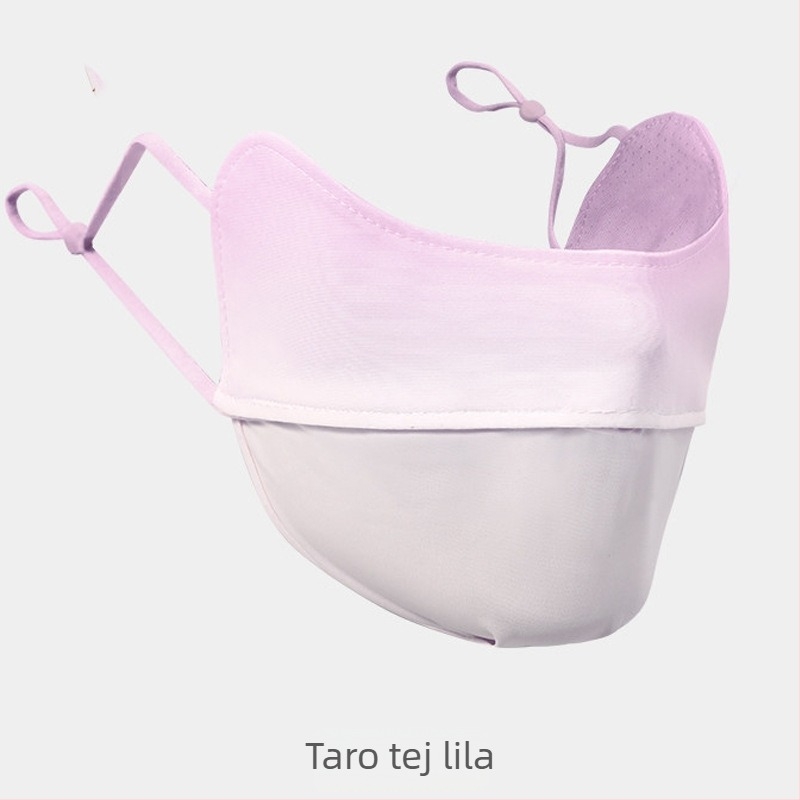 3D-s alakú UV-védelmi maszk hűs Ice Silk anyaggal, fekete, uniszex túrázáshoz és szabadtéri használathoz