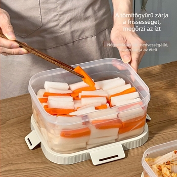 Nagy kapacitású négyszögletes élelmiszer-minőségű tároló hűtőszekrényhez, fedéllel