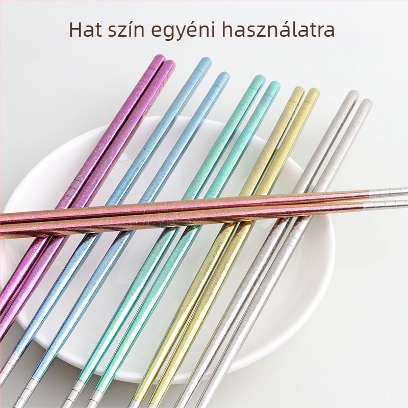 Élelmiszer-minőségű tiszta titán evőpálcikák, otthoni használatra, jégkristály mintázat, csúszásmentes, hőálló, piknikhez, dobozban