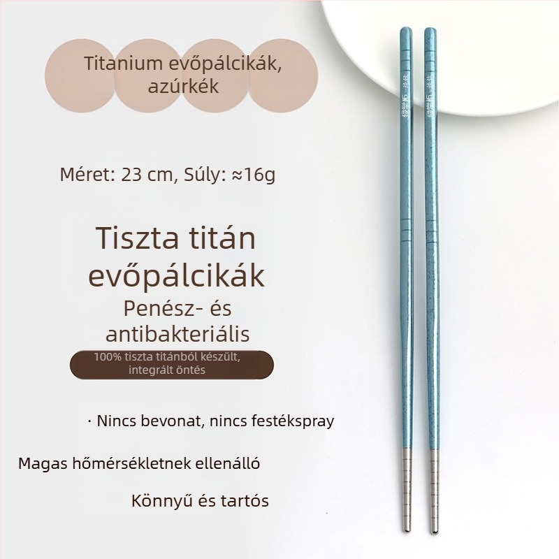 Élelmiszer-minőségű tiszta titán evőpálcikák, otthoni használatra, jégkristály mintázat, csúszásmentes, hőálló, piknikhez, dobozban