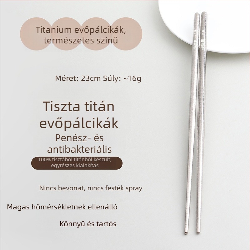 Élelmiszer-minőségű tiszta titán evőpálcikák, otthoni használatra, jégkristály mintázat, csúszásmentes, hőálló, piknikhez, dobozban