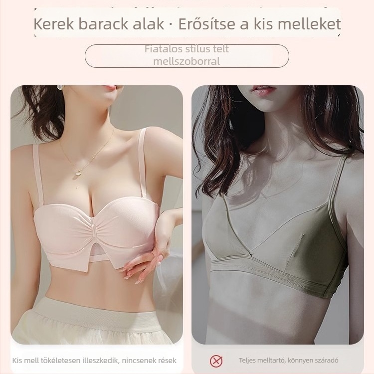 Félkosaras melltartó vállpánt nélkül, kis mellemre, varrat nélküli, csúszásmentes, 2025