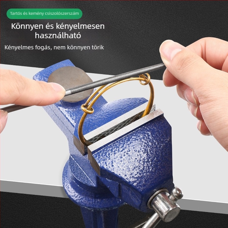 Nagy reszelő készlet: háromszög reszelő, félkörös reszelő, sík reszelő formázáshoz és durva reszelő fémmunkához és ékszerkészítéshez.