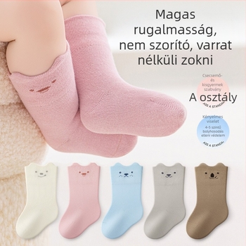 Tavaszi újszülött zokni, pamut, középmagasságú, varrat nélküli, uniszex