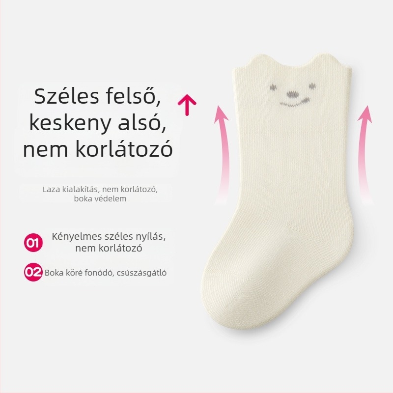 Tavaszi újszülött zokni, pamut, középmagasságú, varrat nélküli, uniszex