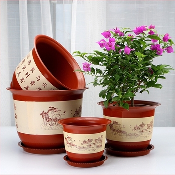 Nagy méretű gyanta virágtartó kerámiát utánzó felülettel orchideák és pénzfa számára