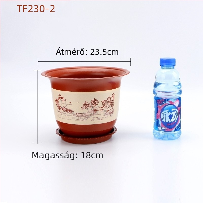 Nagy méretű gyanta virágtartó kerámiát utánzó felülettel orchideák és pénzfa számára