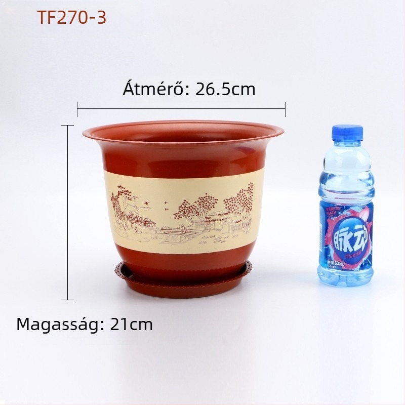 Nagy méretű gyanta virágtartó kerámiát utánzó felülettel orchideák és pénzfa számára