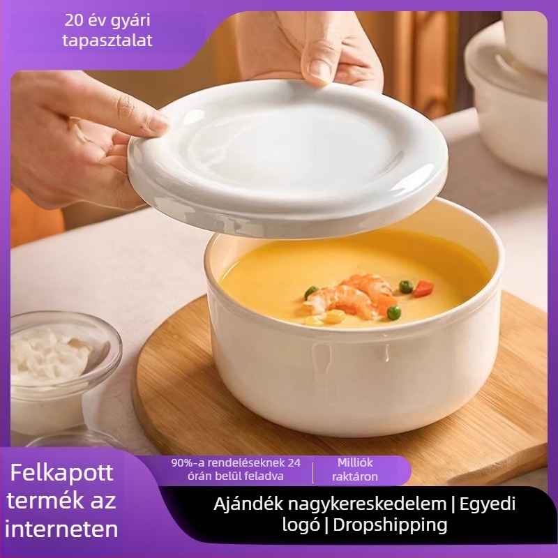 Fedeles kerámia gőzölő tál tojáskrémhez, mikrohullámú sütőben is használható