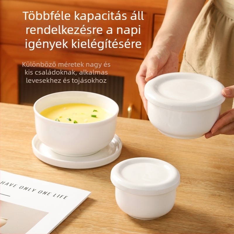 Fedeles kerámia gőzölő tál tojáskrémhez, mikrohullámú sütőben is használható