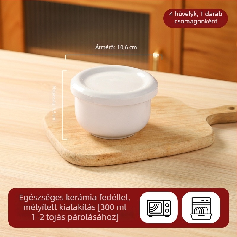 Fedeles kerámia gőzölő tál tojáskrémhez, mikrohullámú sütőben is használható