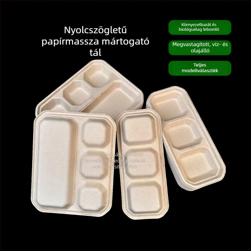 Eldobható papíralapú mártótál forró pothoz és grillhez, több rekeszes, szivárgásmentes, csontelválasztó tál.