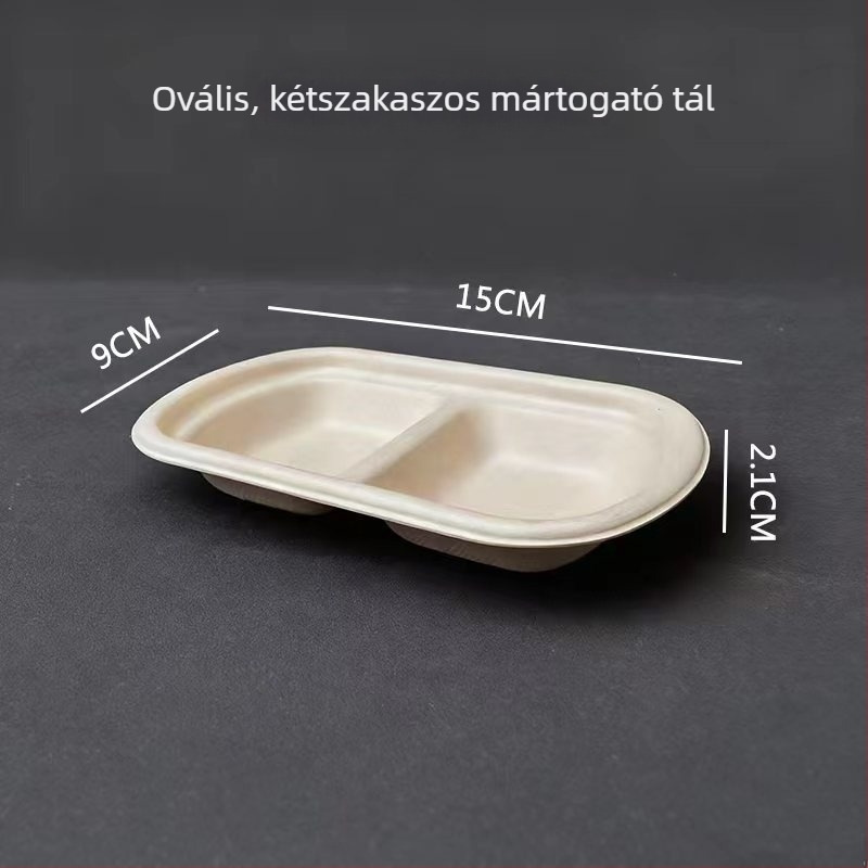Eldobható papíralapú mártótál forró pothoz és grillhez, több rekeszes, szivárgásmentes, csontelválasztó tál.