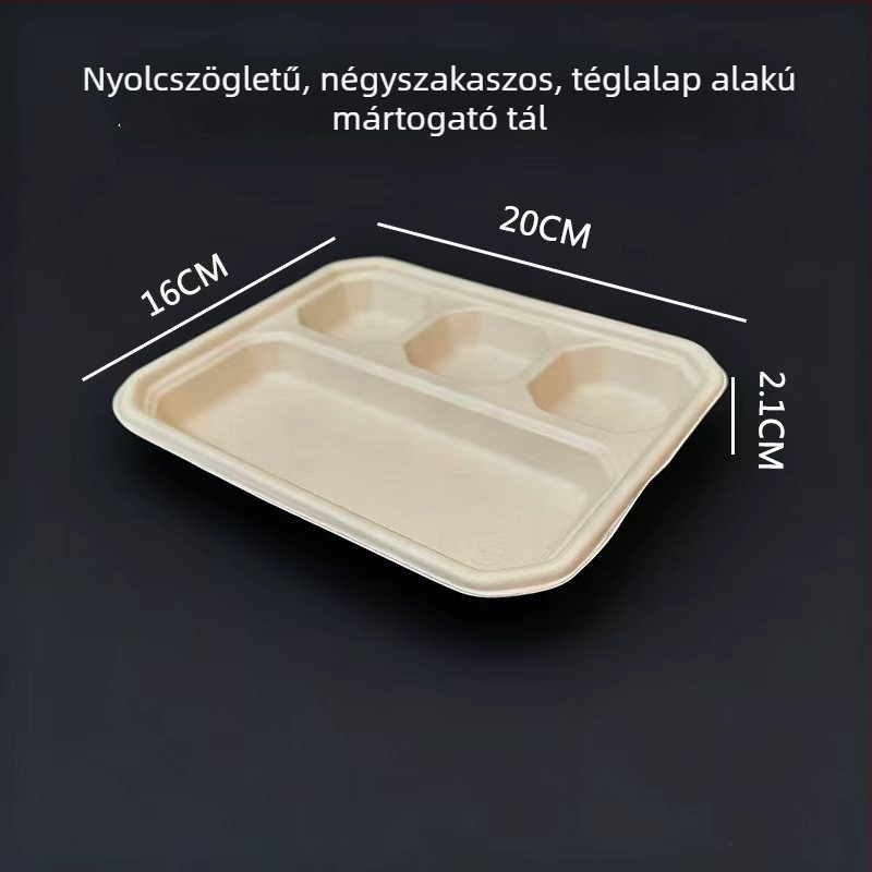 Eldobható papíralapú mártótál forró pothoz és grillhez, több rekeszes, szivárgásmentes, csontelválasztó tál.