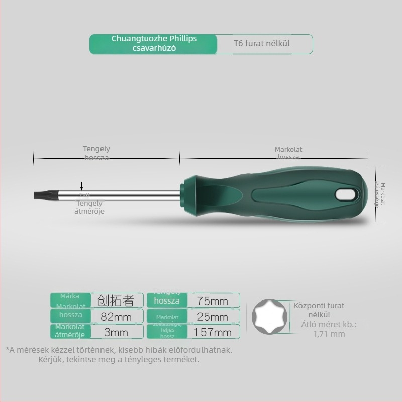 40 cm hosszabbító Torx csavarbehajtó készlet, méretek T5-T30, lyukas és lyuk nélküli kivitel