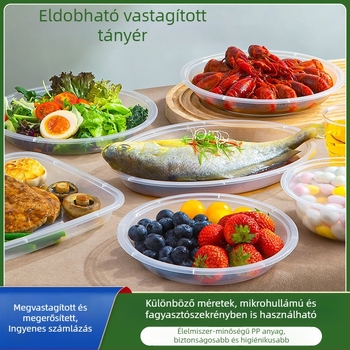 Egyszer használatos műanyag tányérok, kerekek, vastagított kivitel, élelmiszer-biztonságos, mikróhullámú sütőben használható, otthoni és szabadtéri piknikekhez