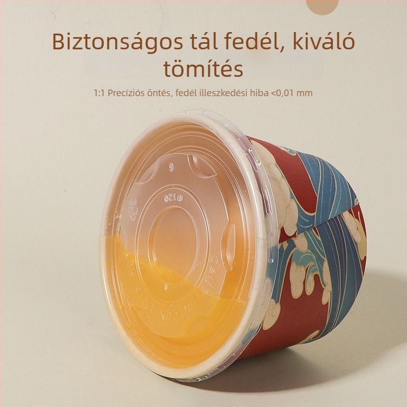 Egyszer használatos papírtálak, 50 darabos készlet, élelmiszer-minőség, vastagított, tálaláshoz