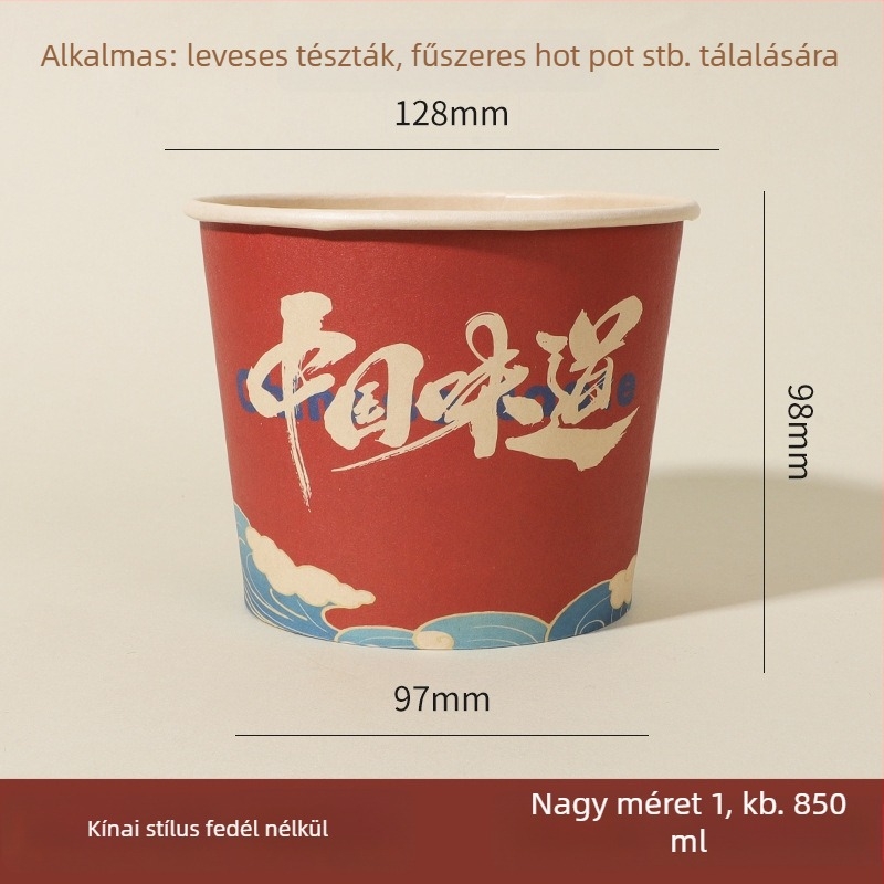 Egyszer használatos papírtálak, 50 darabos készlet, élelmiszer-minőség, vastagított, tálaláshoz