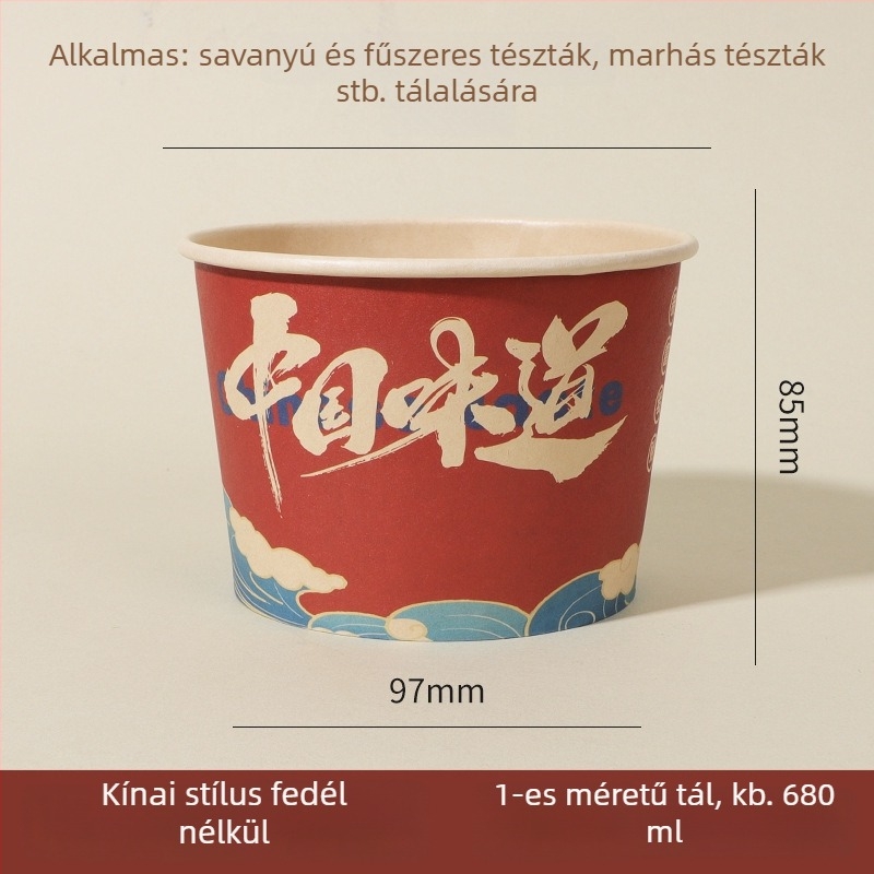 Egyszer használatos papírtálak, 50 darabos készlet, élelmiszer-minőség, vastagított, tálaláshoz
