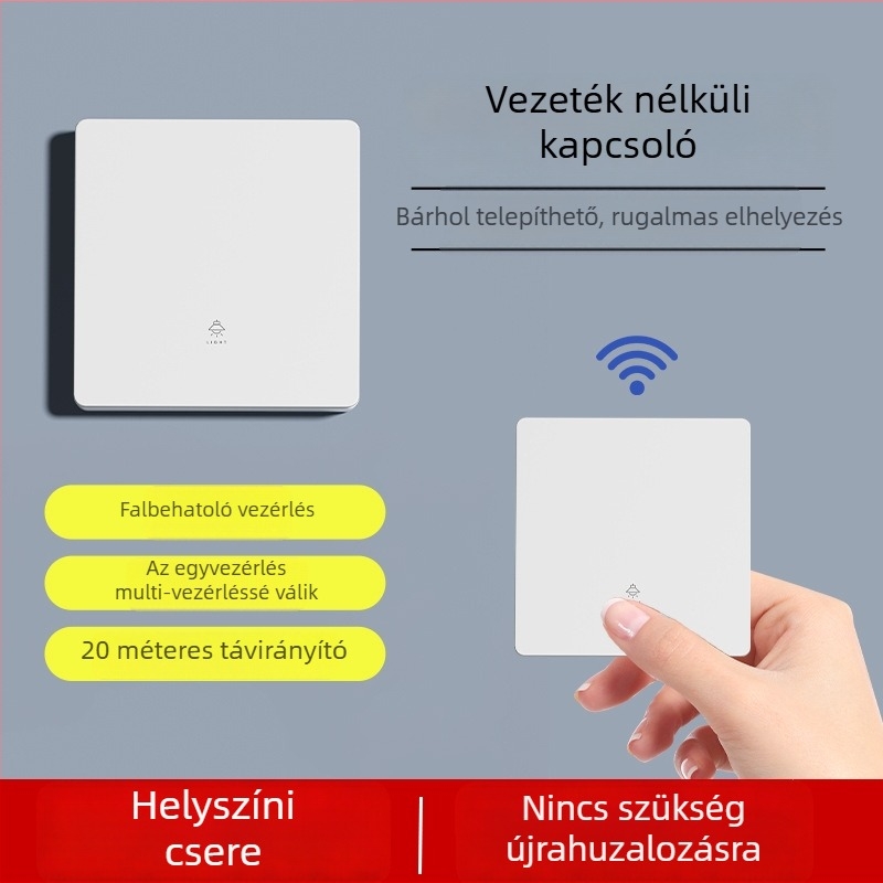 Vezeték nélküli távirányítós kapcsoló otthoni használatra, 220V, világításkapcsoló panel, egyréses vagy kettős vezérlés