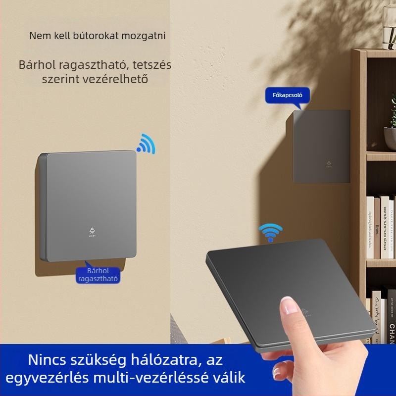 Vezeték nélküli távirányítós kapcsoló otthoni használatra, 220V, világításkapcsoló panel, egyréses vagy kettős vezérlés