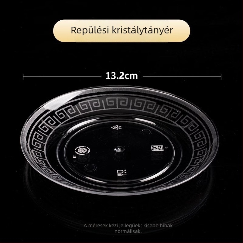 Élelmiszer-minőségű egyszer használatos étkezési készlet: négy részes készlet tálakkal és evőpálcikákkal, vastagabb kemény műanyagból, piknikhez, grillezéshez és otthoni használatra