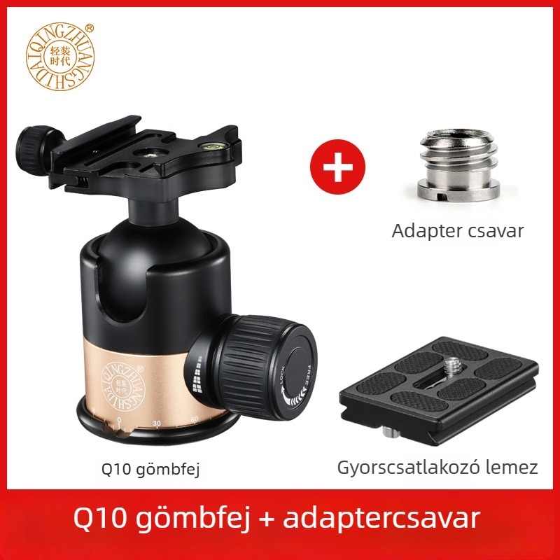 Light age Q02 gömbfejes pan-tilt állvány DSLR kamerához, univerzális csillapítás, 360° panoráma skála, professzionális