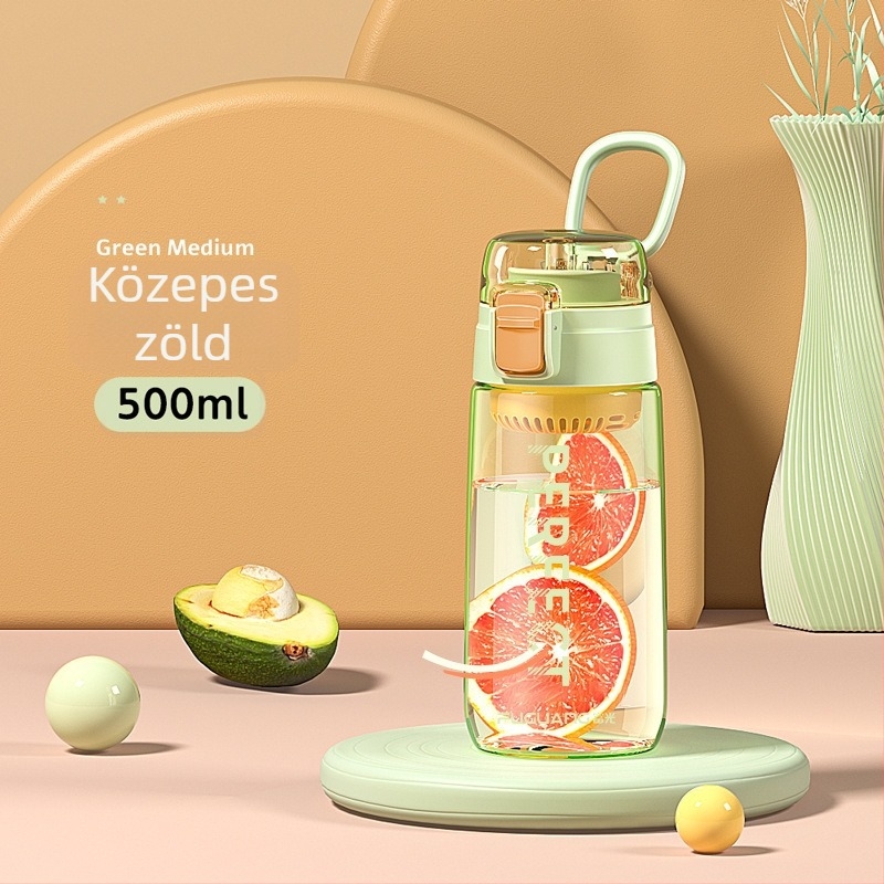 Fuguang PC vizes pohár, nyári szabadtéri használatra, nagy kapacitású, gyerekeknek és diákoknak, sportos stílus, műanyag pohár teakinfúziós rekesz
