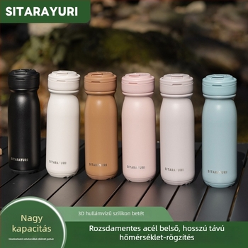304 rozsdamentes acélból készült isolált pohár, kültéri sportos italos pohár, minimalist dizájn, csavaros kupakkal