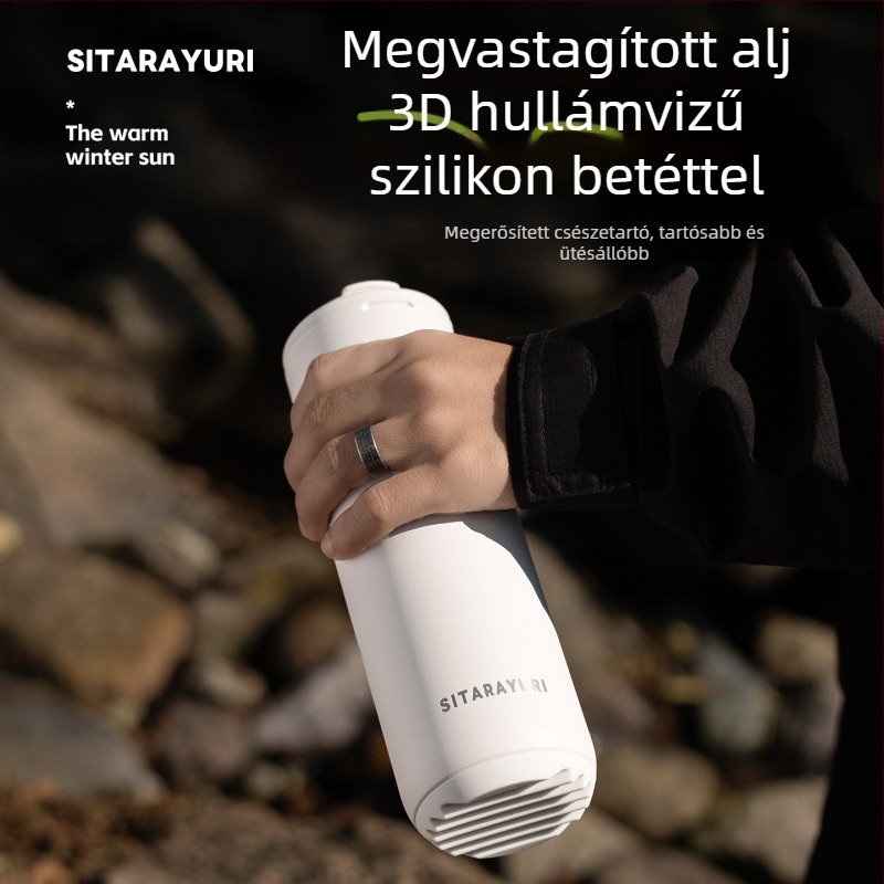 304 rozsdamentes acélból készült isolált pohár, kültéri sportos italos pohár, minimalist dizájn, csavaros kupakkal