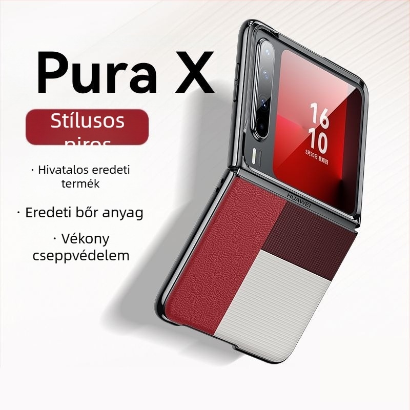 Huawei Pura X bőr ultra-vékony védőtok – teljes lefedettség, ütésálló védelem, uniszex