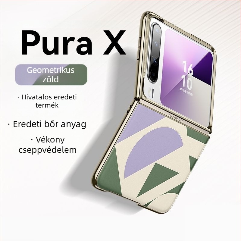 Huawei Pura X bőr ultra-vékony védőtok – teljes lefedettség, ütésálló védelem, uniszex
