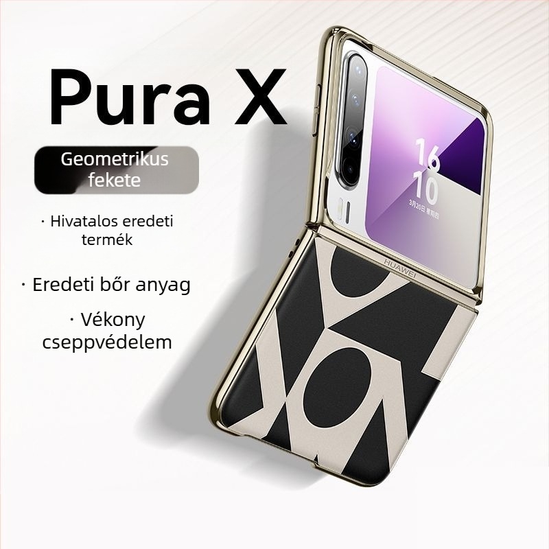 Huawei Pura X bőr ultra-vékony védőtok – teljes lefedettség, ütésálló védelem, uniszex