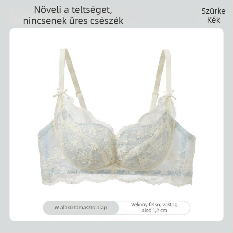 Drót nélküli csipkés melltartó szett kis méretű mellhez, légáteresztő pamut