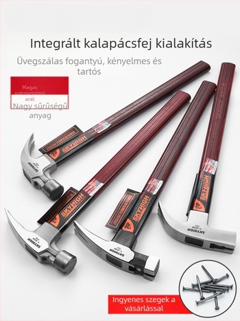 Asztalos kalapács szigetelt nyéllel, mágneses fejjel, speciális acélból