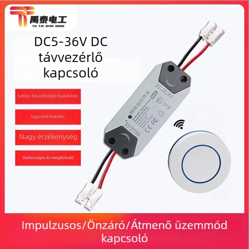 Vezeték nélküli távirányítós tápegység-vezérlő, 5V/12V/24V, hozzáférés-ellenőrzéshez és alacsony áramú járműkörökhöz