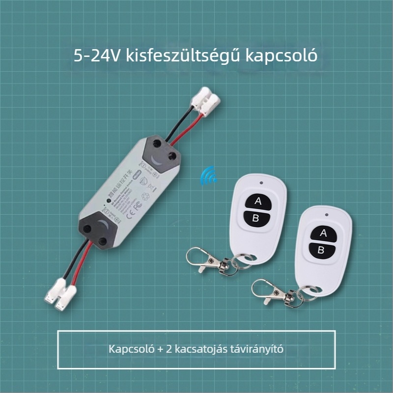 Vezeték nélküli távirányítós tápegység-vezérlő, 5V/12V/24V, hozzáférés-ellenőrzéshez és alacsony áramú járműkörökhöz