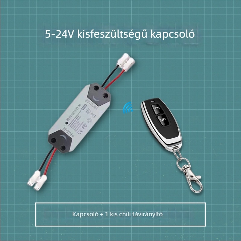 Vezeték nélküli távirányítós tápegység-vezérlő, 5V/12V/24V, hozzáférés-ellenőrzéshez és alacsony áramú járműkörökhöz