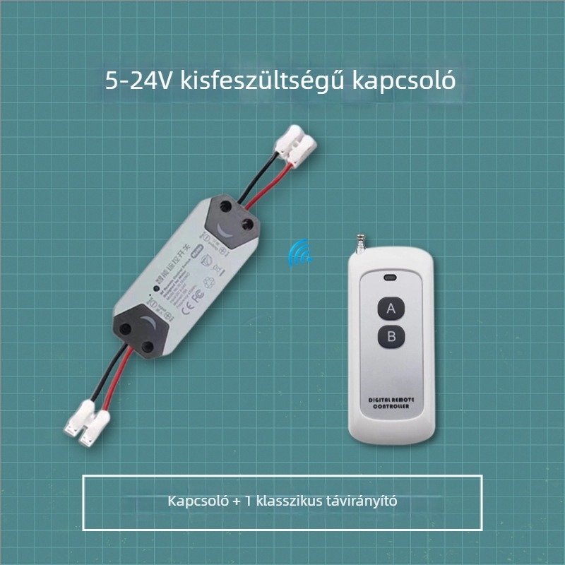 Vezeték nélküli távirányítós tápegység-vezérlő, 5V/12V/24V, hozzáférés-ellenőrzéshez és alacsony áramú járműkörökhöz
