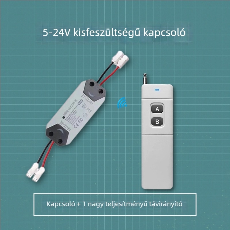 Vezeték nélküli távirányítós tápegység-vezérlő, 5V/12V/24V, hozzáférés-ellenőrzéshez és alacsony áramú járműkörökhöz