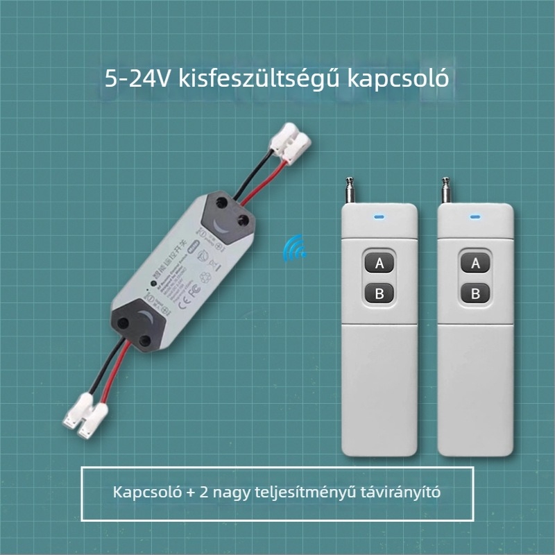 Vezeték nélküli távirányítós tápegység-vezérlő, 5V/12V/24V, hozzáférés-ellenőrzéshez és alacsony áramú járműkörökhöz